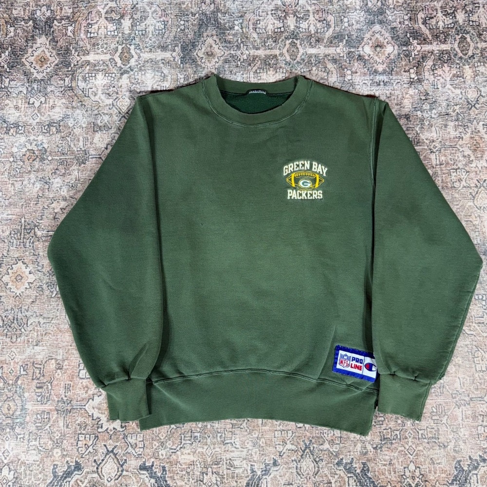 Vintage 90s Champion Green Bay Packer Sweatshirt Green Size XL
